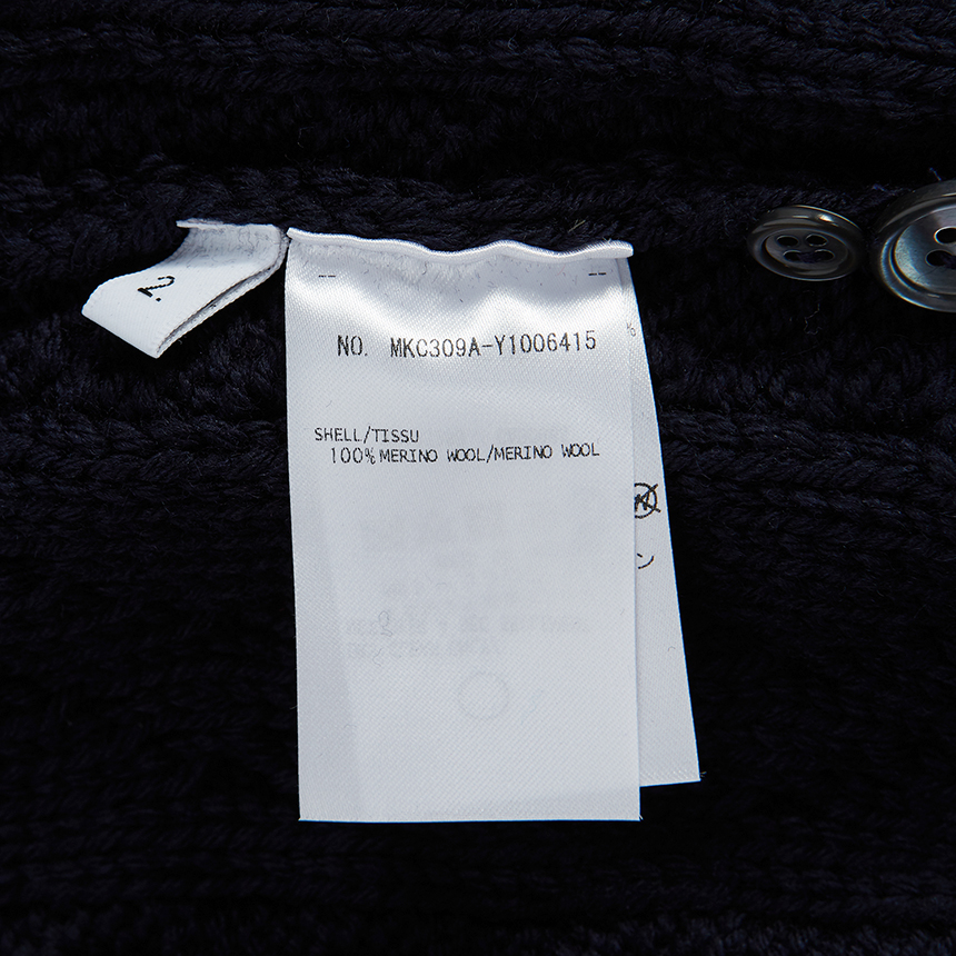톰브라운(THOM BROWNE) 사선 완장 아란 케이블 클래식 남자 울 가디건 MKC309A Y1006 415