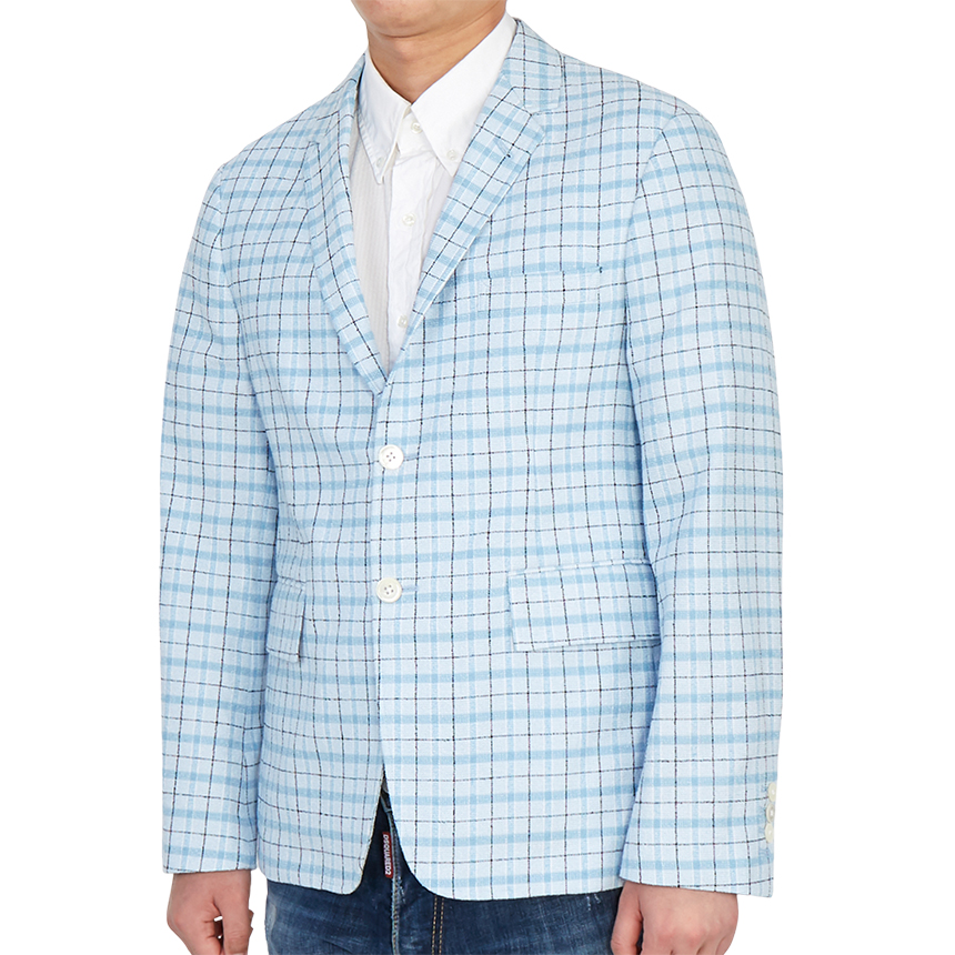 톰브라운(THOM BROWNE) 체크 언컨스트럭티드 클래식 남자 자켓 MJU426A 07683 480