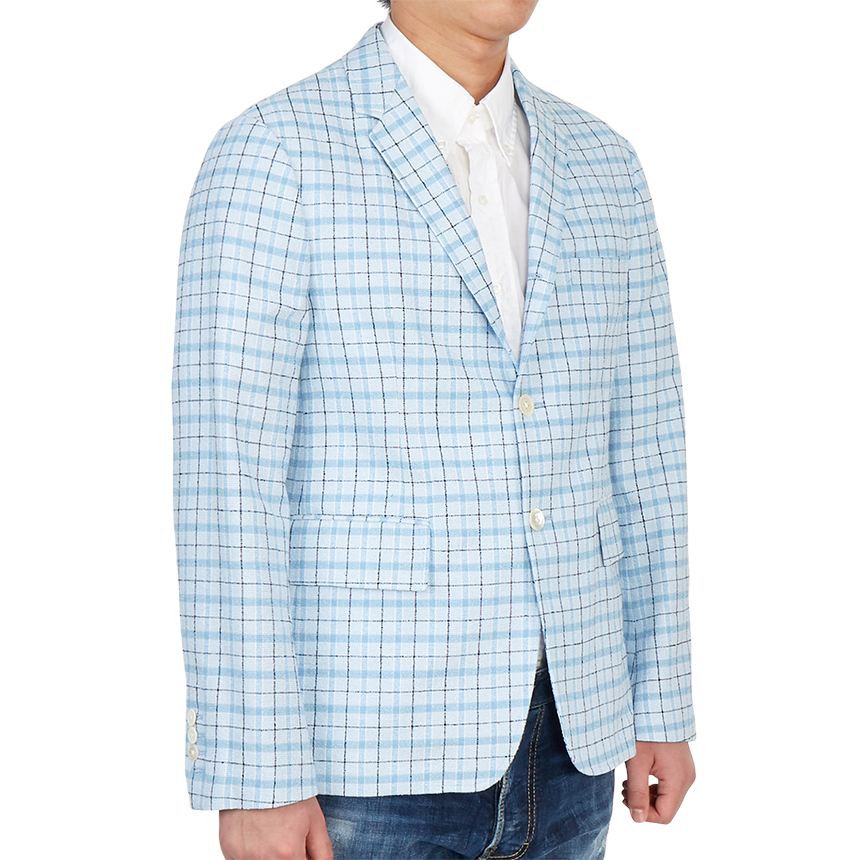 톰브라운(THOM BROWNE) 체크 언컨스트럭티드 클래식 남자 자켓 MJU426A 07683 480