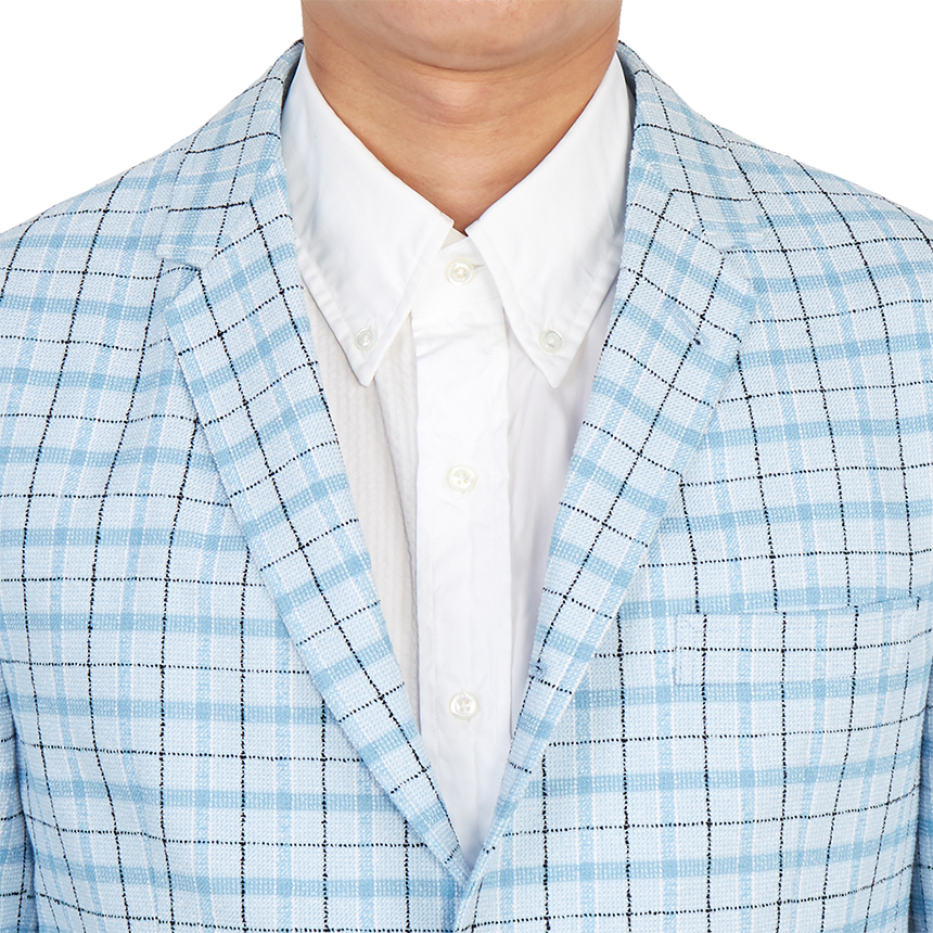 톰브라운(THOM BROWNE) 체크 언컨스트럭티드 클래식 남자 자켓 MJU426A 07683 480
