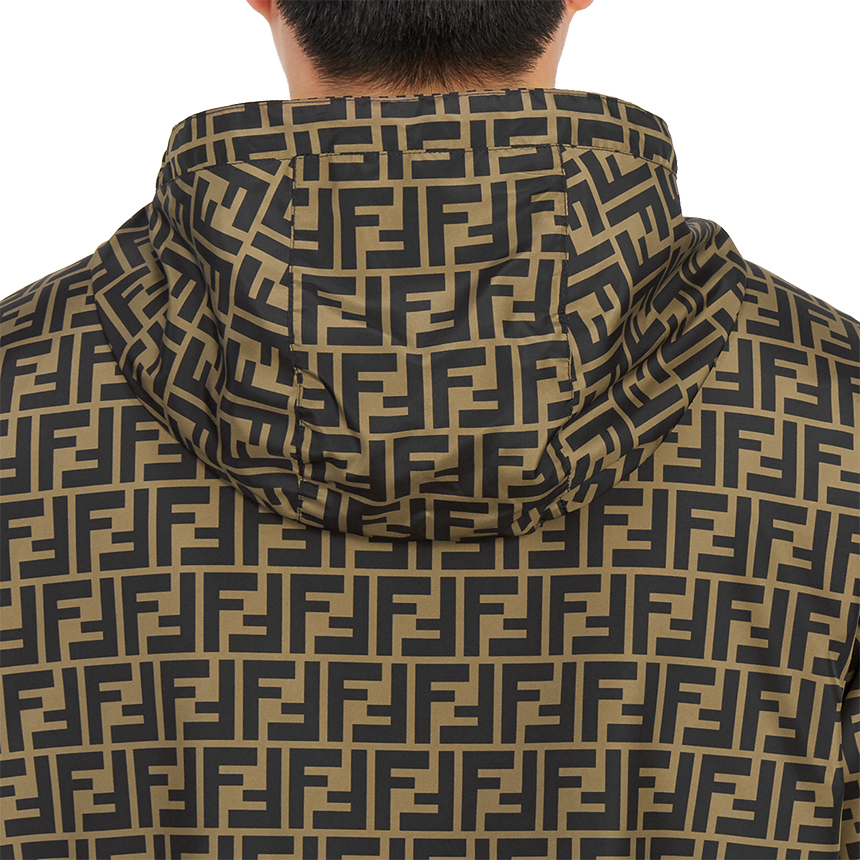 펜디(FENDI) 로고 후드 양면 남자 블루종 윈드브레이커 자켓 FAA615 A79N F13IZ