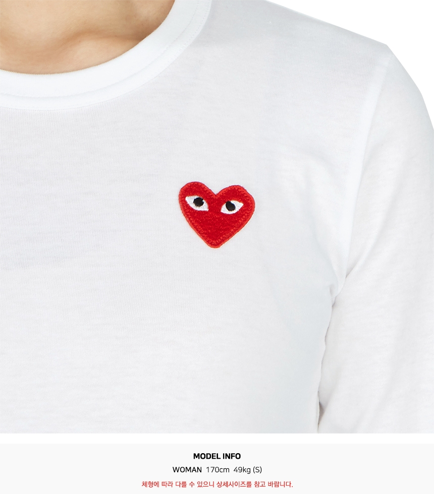 꼼데가르송(COMME DES GARCONS) 스크래치 레드와펜 여성 긴팔티셔츠 AZ T117 051 2 SB_AZ T117 051 2_095