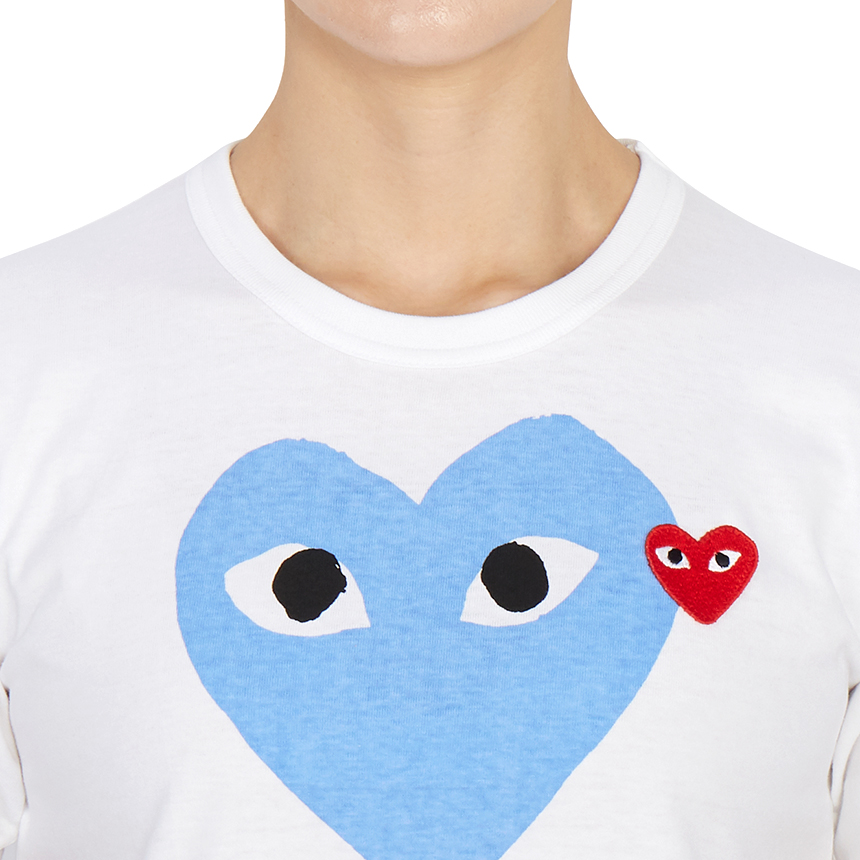 꼼데가르송(COMME DES GARCONS) 더블하트 레드와펜여자 반팔티셔츠 AZ T105 051 2