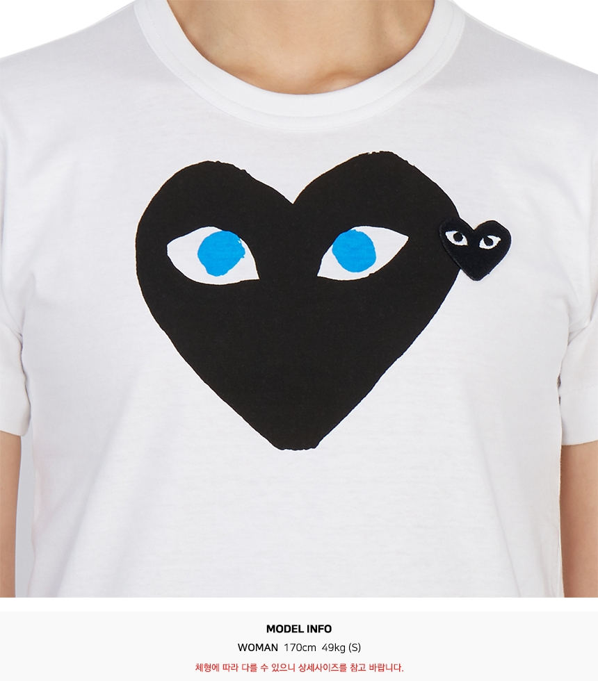 꼼데가르송(COMME DES GARCONS) 스크래치 블랙와펜 여성 반팔티셔츠 AZ T087 051 1 SD_AZ T087 051 1_007