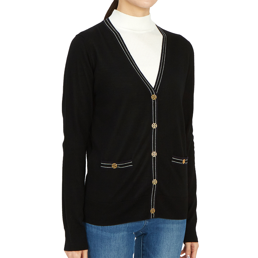 토리버치(TORYBURCH) 컬러블록 마들린여자 울 가디건 57330 010