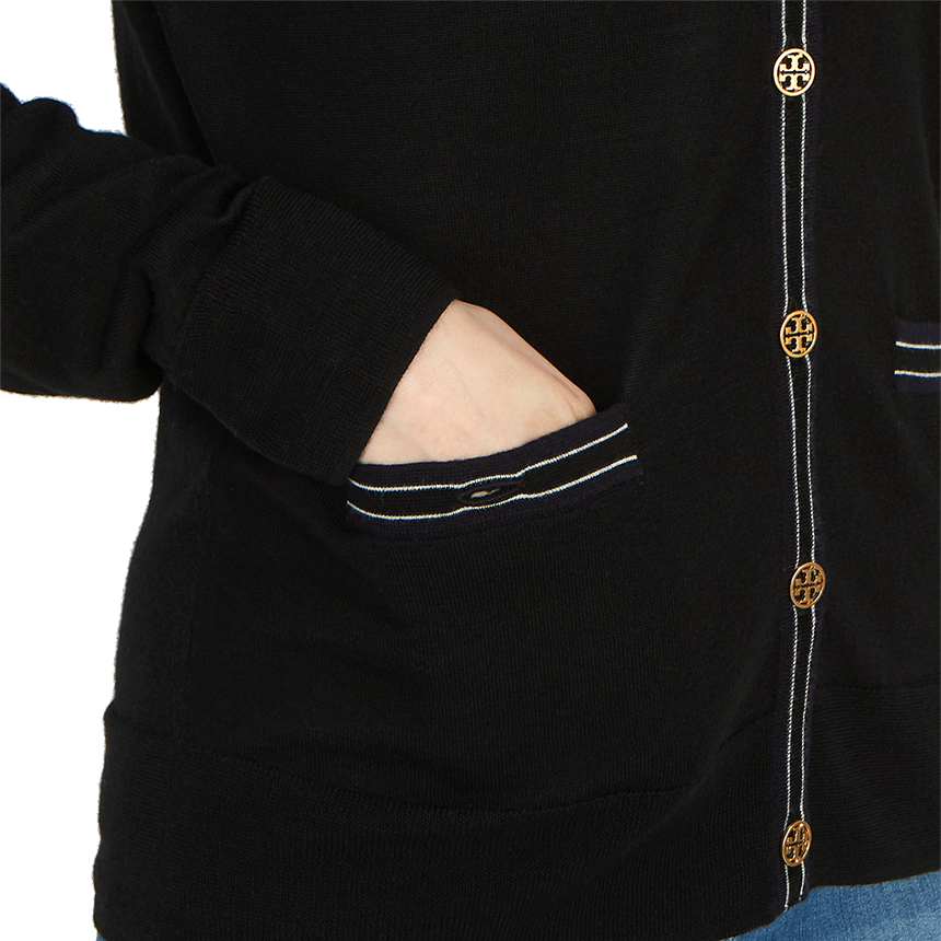 토리버치(TORYBURCH) 컬러블록 마들린여자 울 가디건 57330 010