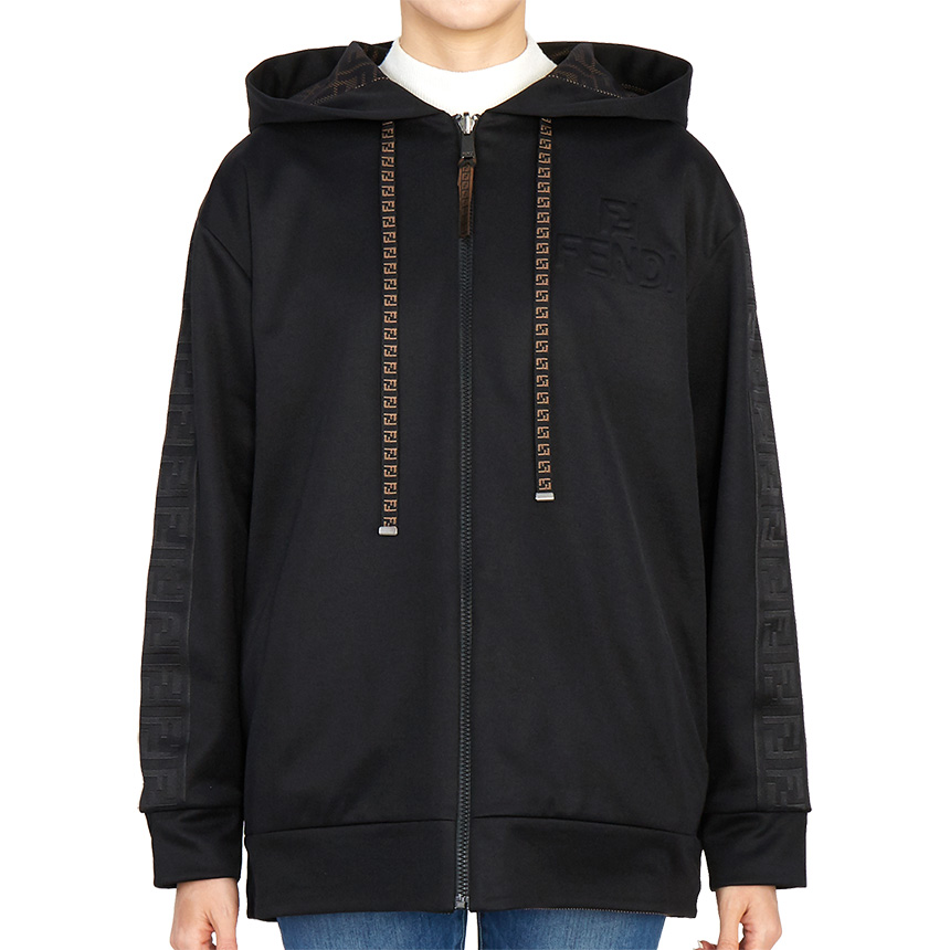 펜디(FENDI) 로고 양면 여자 후드 집업 가디건 FAF142 AESB F0GME