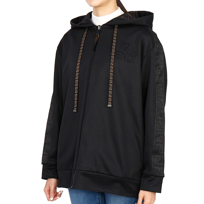 펜디(FENDI) 로고 양면 여자 후드 집업 가디건 FAF142 AESB F0GME