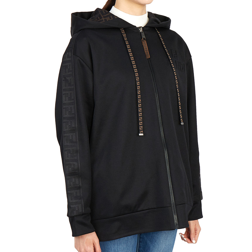 펜디(FENDI) 로고 양면 여자 후드 집업 가디건 FAF142 AESB F0GME