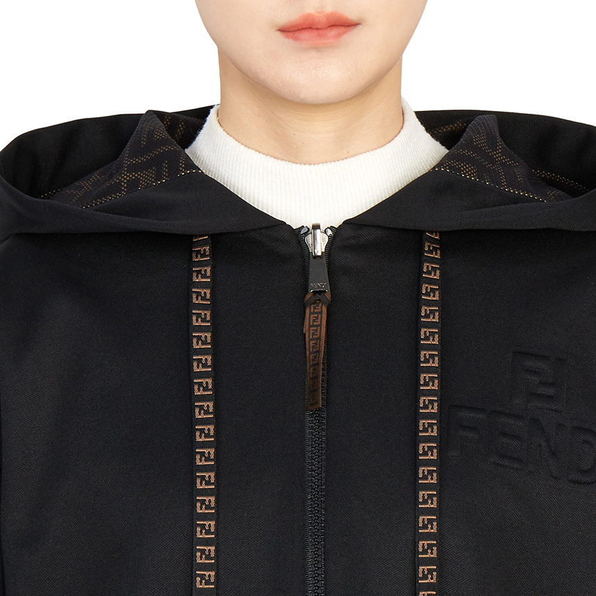 펜디(FENDI) 로고 양면 여자 후드 집업 가디건 FAF142 AESB F0GME