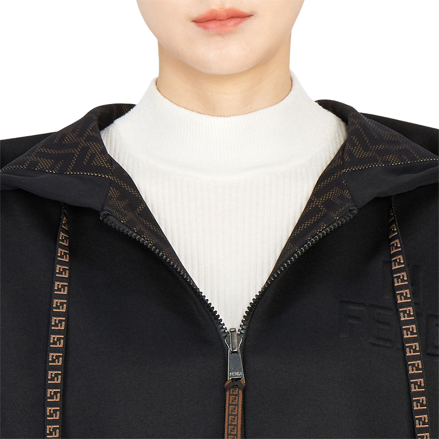 펜디(FENDI) 로고 양면 여자 후드 집업 가디건 FAF142 AESB F0GME