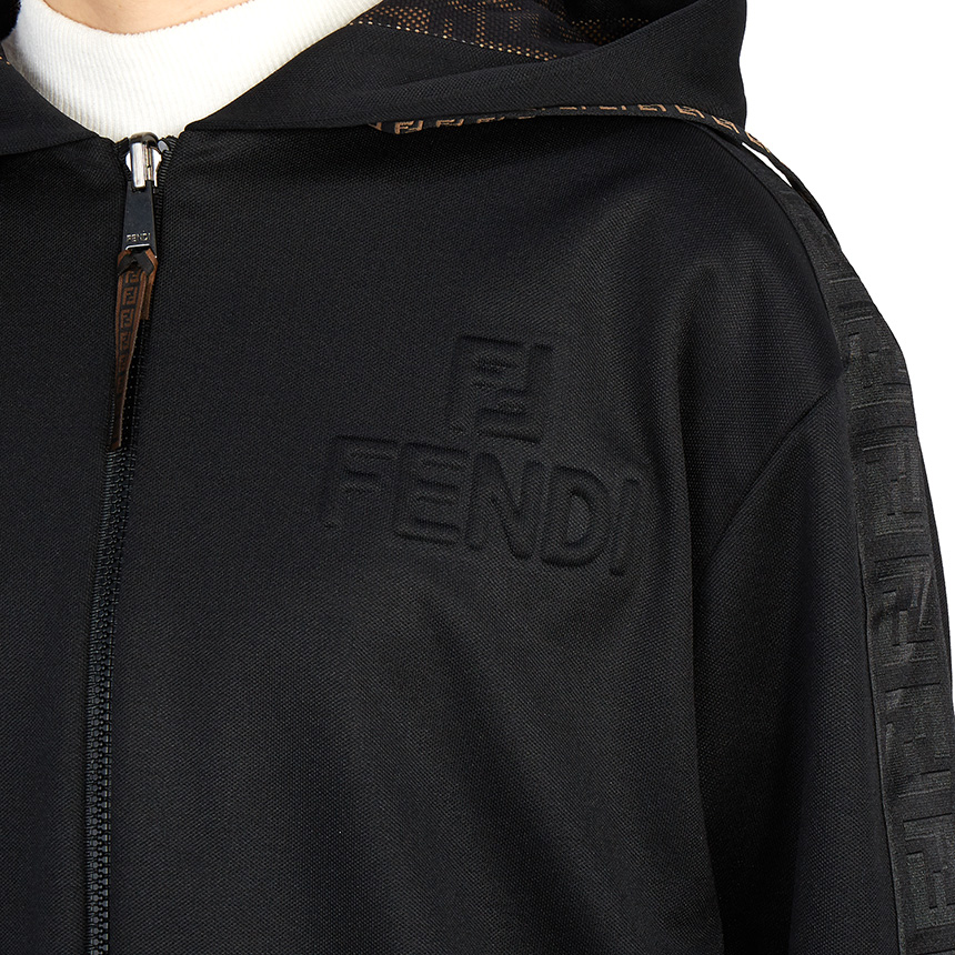 펜디(FENDI) 로고 양면 여자 후드 집업 가디건 FAF142 AESB F0GME