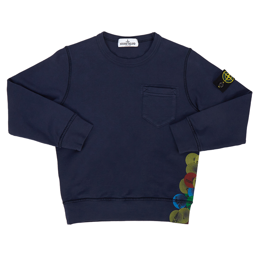 스톤아일랜드키즈(STONE ISLAND KIDS) 버블 검 키즈 긴팔 맨투맨 티셔츠 (성인착용가능) 741662040 V0028 14A16A