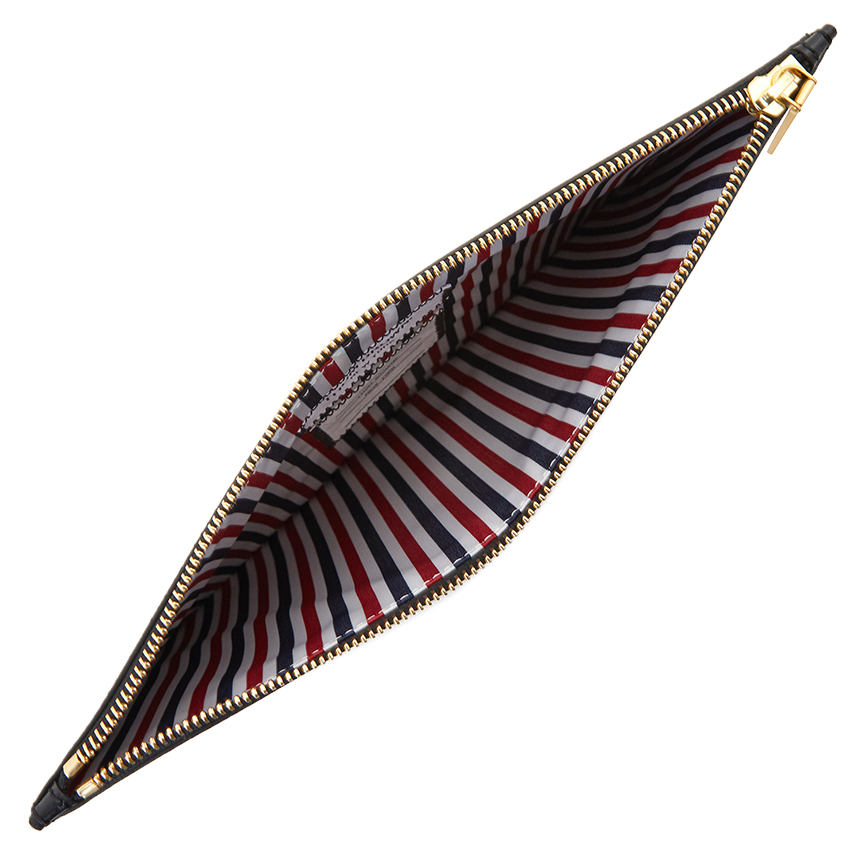 톰브라운(THOM BROWNE) 삼선탭 스몰 도큐먼트 공용 클러치/파우치백 MAC112A 06549 001