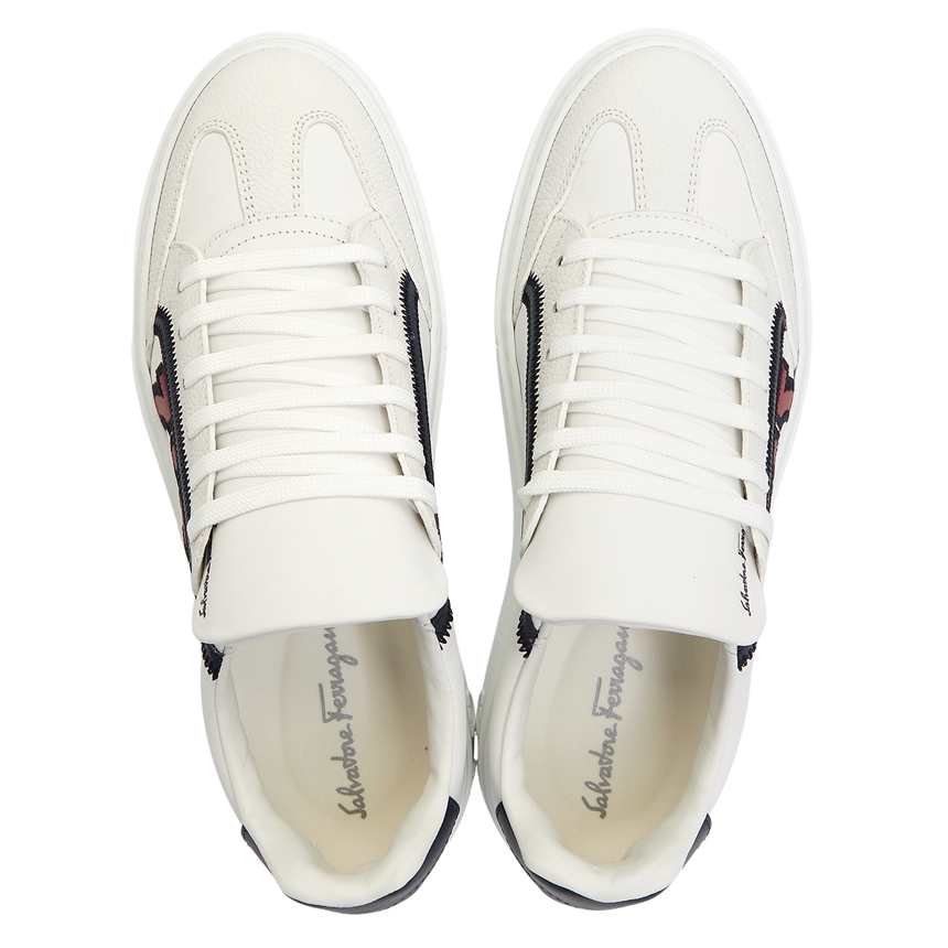 페라가모(FERRAGAMO) 간치니 남자 스니커즈 BORG 5 BIANCO OTT 0753142