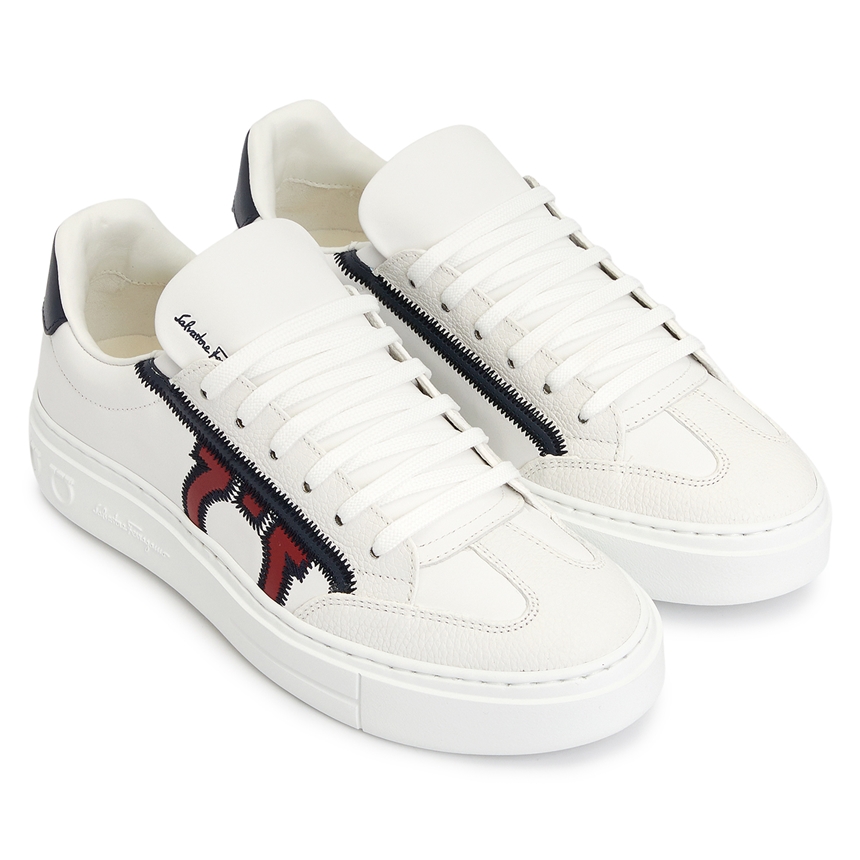 페라가모(FERRAGAMO) 간치니 남자 스니커즈 BORG 5 BIANCO OTT 0753142
