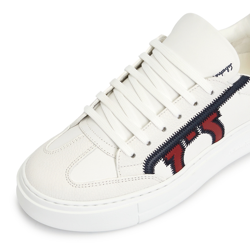 페라가모(FERRAGAMO) 간치니 남자 스니커즈 BORG 5 BIANCO OTT 0753142