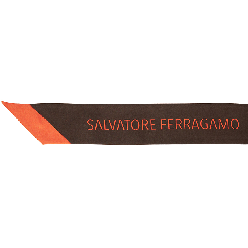 페라가모(FERRAGAMO) 팜 로고 실크 트윌 쁘띠 스카프 32 0364 002 0755132