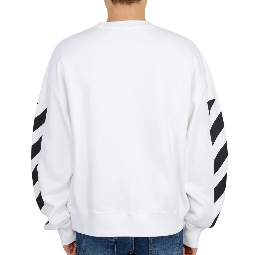 오프화이트(OFF WHITE) 디아그 헬베티카 오버 남자 크루넥 기모 긴팔 맨투맨 티셔츠 OMBA058C 99FLE001 0110