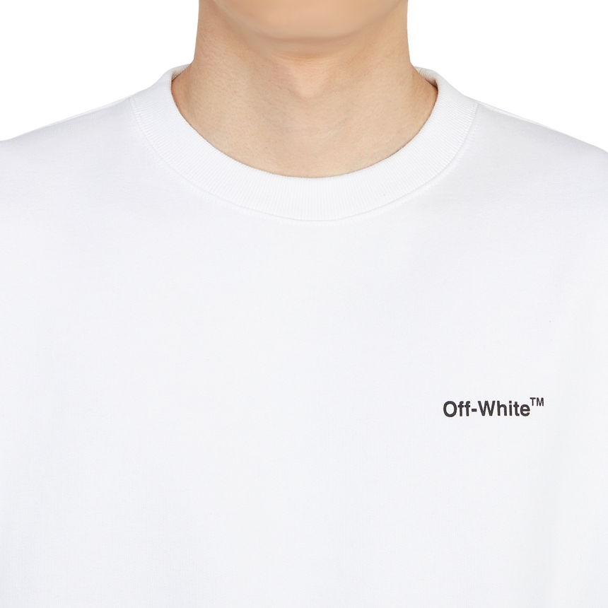 오프화이트(OFF WHITE) 디아그 헬베티카 오버 남자 크루넥 기모 긴팔 맨투맨 티셔츠 OMBA058C 99FLE001 0110