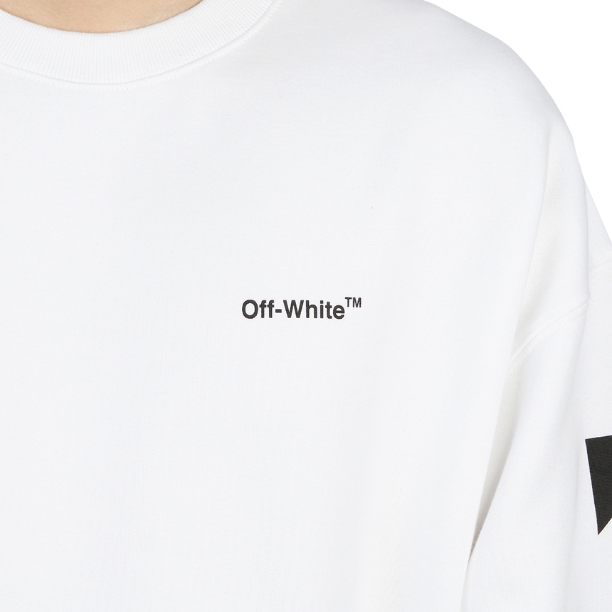 오프화이트(OFF WHITE) 디아그 헬베티카 오버 남자 크루넥 기모 긴팔 맨투맨 티셔츠 OMBA058C 99FLE001 0110