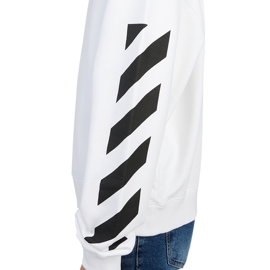 오프화이트(OFF WHITE) 디아그 헬베티카 오버 남자 크루넥 기모 긴팔 맨투맨 티셔츠 OMBA058C 99FLE001 0110