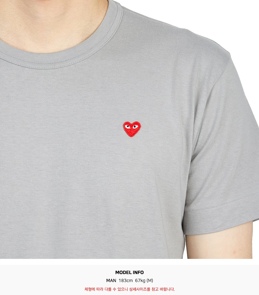 꼼데가르송(COMME DES GARCONS) 미니 레드하트와펜 남자 반팔티셔츠 AZ T314 051 3