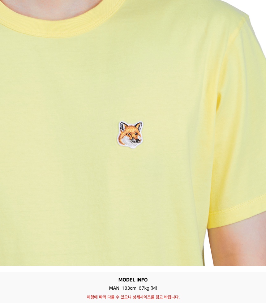 메종키츠네(MAISON KITSUNE) 폭스 헤드 패치 클래식 남자 반팔티셔츠 IM00111KJ0008 LY