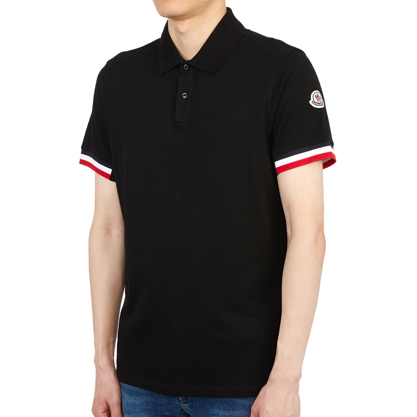 몽클레어(MONCLER) 트리컬러 악센트 남자 폴로 반팔티셔츠 8A00023 899P0 999