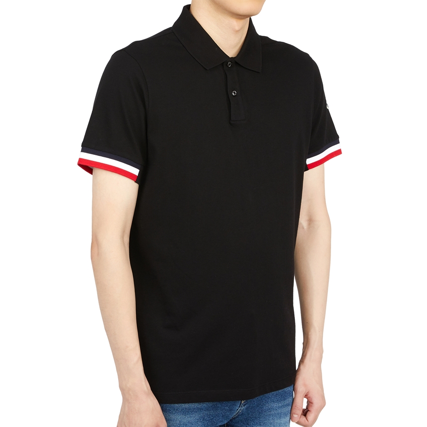 몽클레어(MONCLER) 트리컬러 악센트 남자 폴로 반팔티셔츠 8A00023 899P0 999