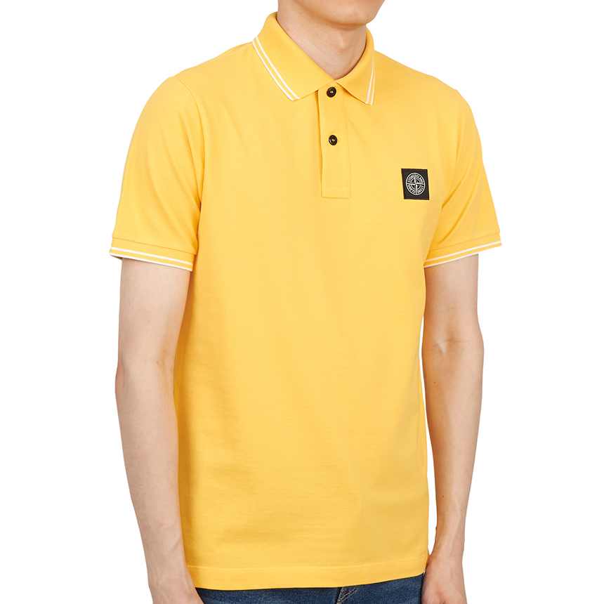 스톤아일랜드(STONE ISLAND) 로고 패치 남자 폴로 반팔티셔츠 슬림핏 101522S18 V0030
