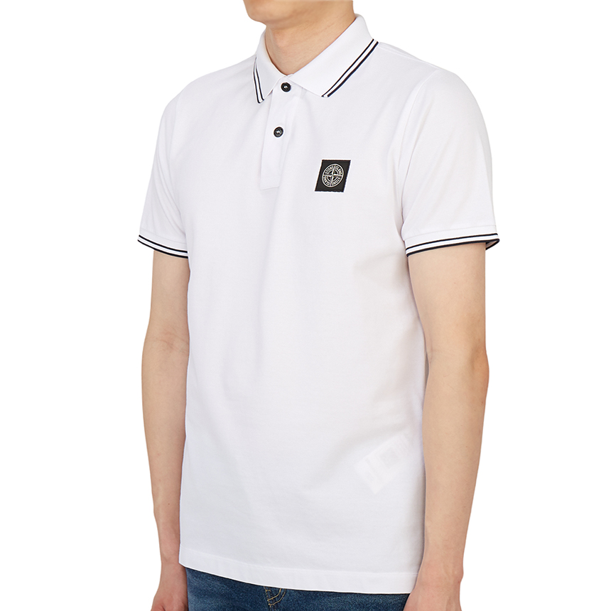 스톤아일랜드(STONE ISLAND) 로고 패치 남자 폴로 반팔티셔츠 슬림핏 101522S18 V1001