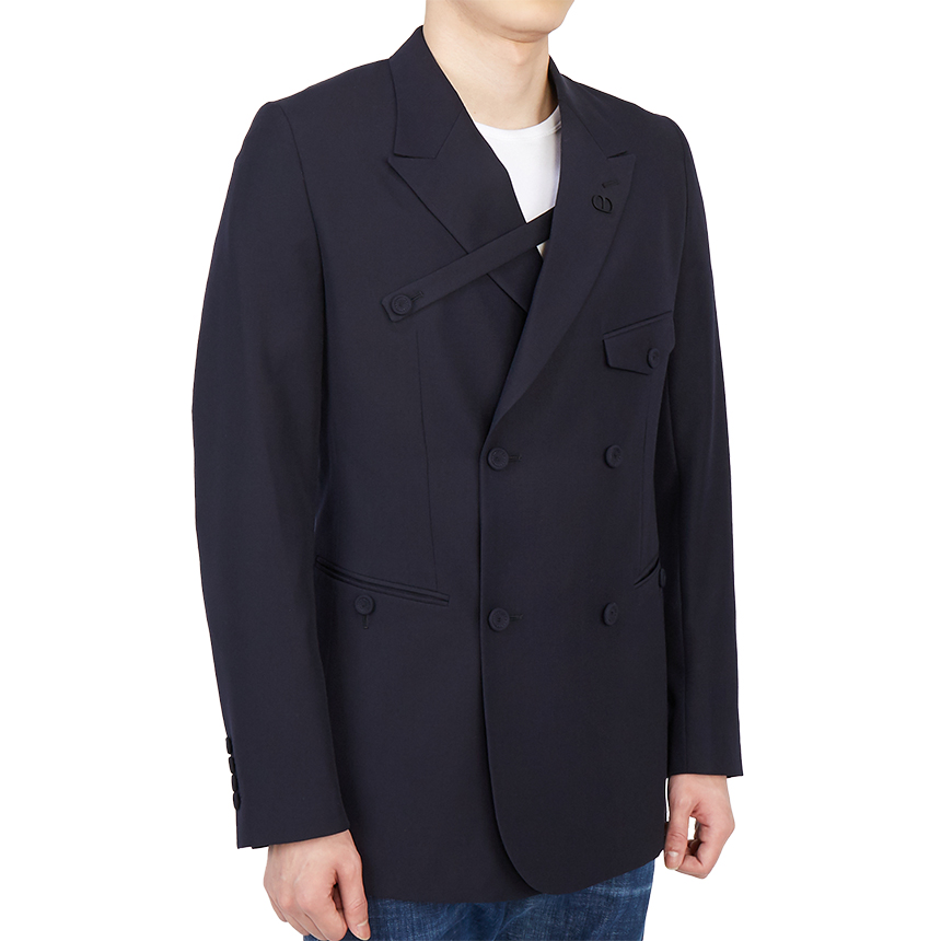 디올옴므(DIOR HOMME) 버튼 플래킷 더블 브레스트 남자 울 자켓레귤러핏 113C282A5464 540