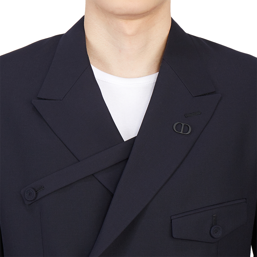 디올옴므(DIOR HOMME) 버튼 플래킷 더블 브레스트 남자 울 자켓레귤러핏 113C282A5464 540