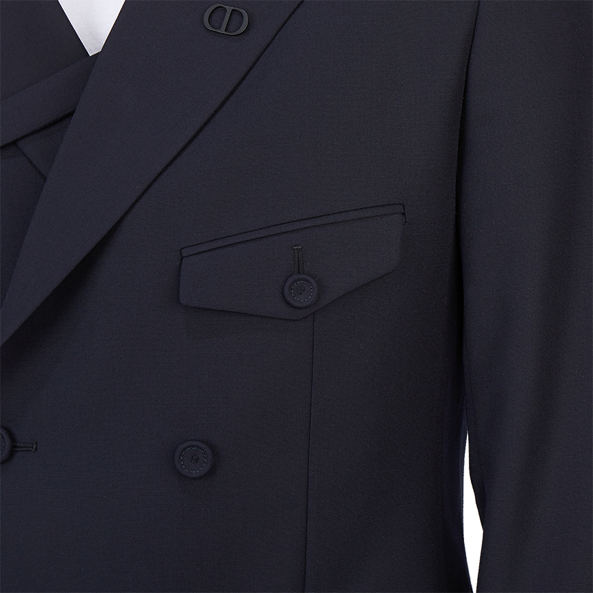 디올옴므(DIOR HOMME) 버튼 플래킷 더블 브레스트 남자 울 자켓레귤러핏 113C282A5464 540