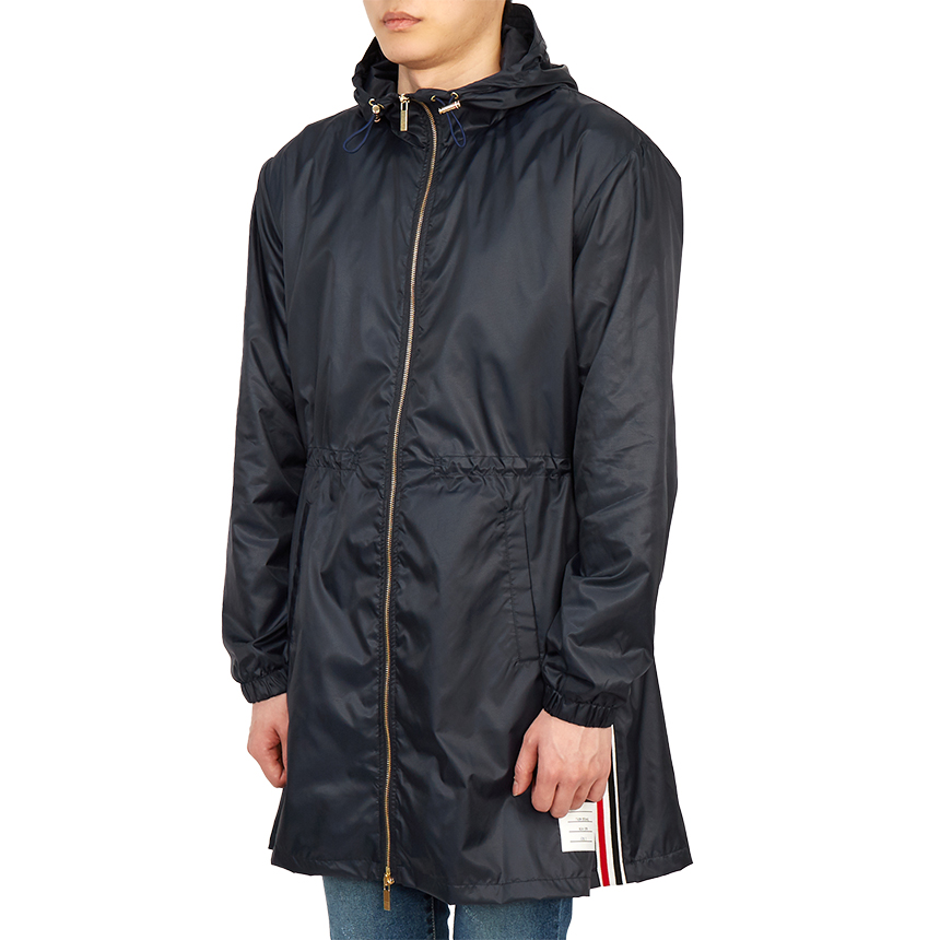 톰브라운(THOM BROWNE) 삼선 스트라이프 립스탑 남자 후드 파카 자켓 MJT172A 03215 415
