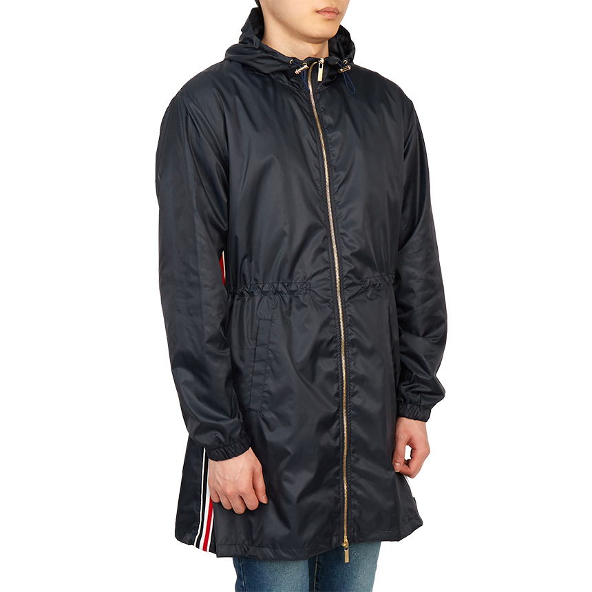 톰브라운(THOM BROWNE) 삼선 스트라이프 립스탑 남자 후드 파카 자켓 MJT172A 03215 415