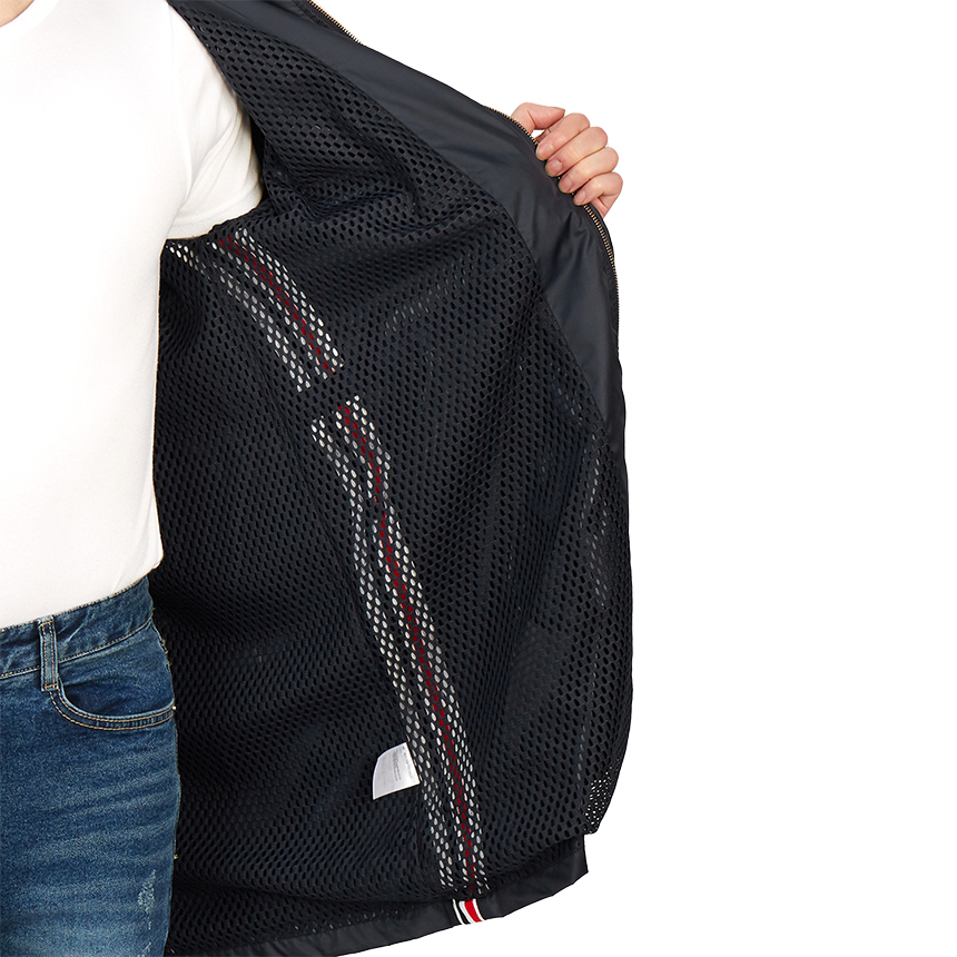 톰브라운(THOM BROWNE) 삼선 스트라이프 립스탑 남자 후드 파카 자켓 MJT172A 03215 415