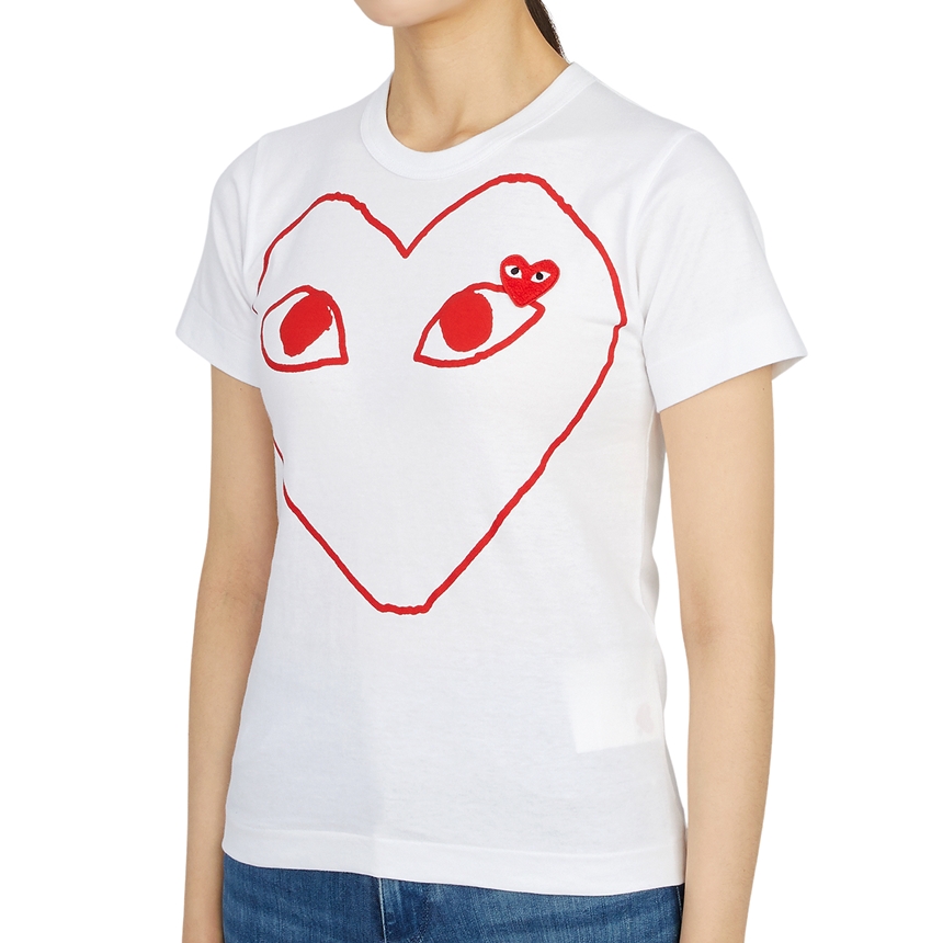 꼼데가르송(COMME DES GARCONS) 레드하트와펜 여자 반팔티셔츠 AZ T099 051 1