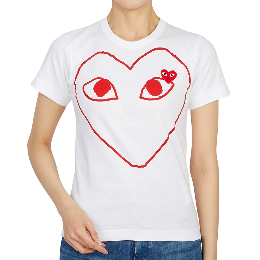 꼼데가르송(COMME DES GARCONS) 레드하트와펜 여자 반팔티셔츠 AZ T099 051 1