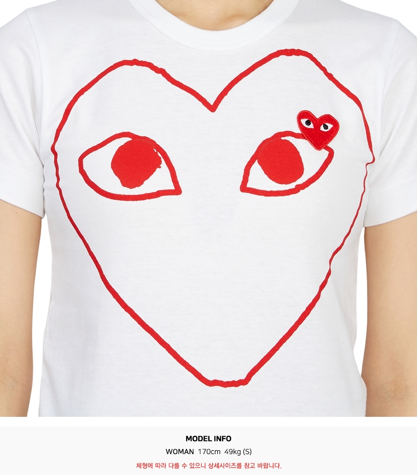 꼼데가르송(COMME DES GARCONS) 레드하트와펜 여자 반팔티셔츠 AZ T099 051 1