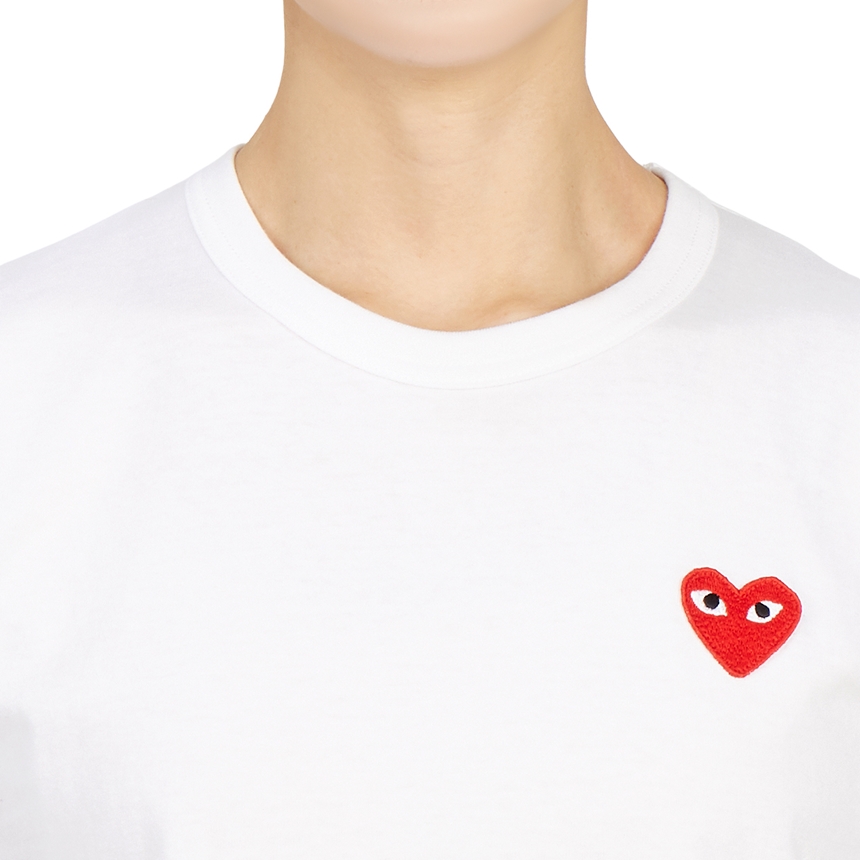 꼼데가르송(COMME DES GARCONS) 레드하트와펜 도트 여자 반팔티셔츠 AZ T235 051 1