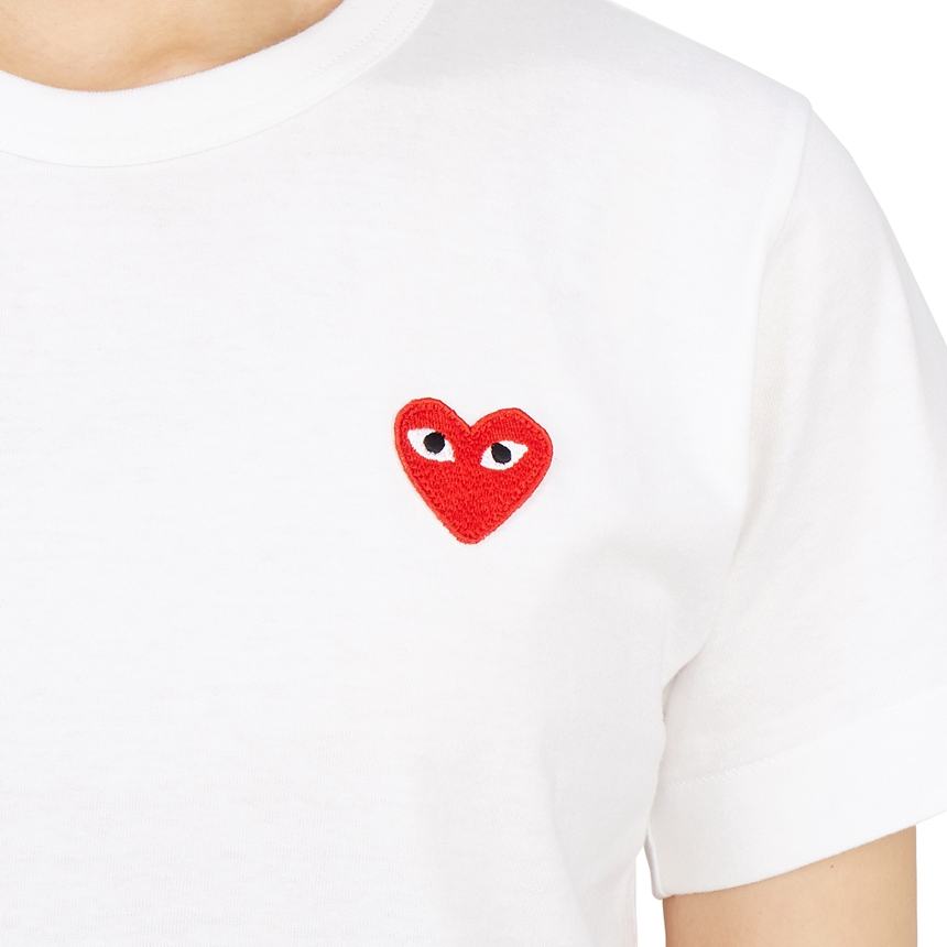 꼼데가르송(COMME DES GARCONS) 레드하트와펜 도트 여자 반팔티셔츠 AZ T235 051 1