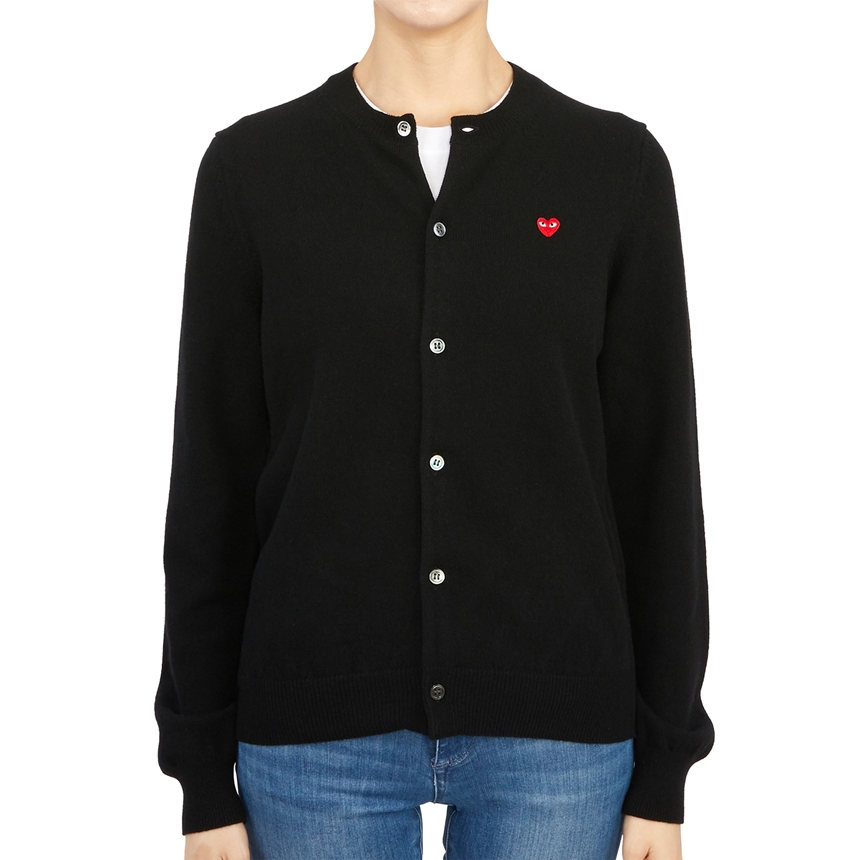 꼼데가르송(COMME DES GARCONS) 미니 레드하트와펜 여자 울 가디건 AZ N079 051 1
