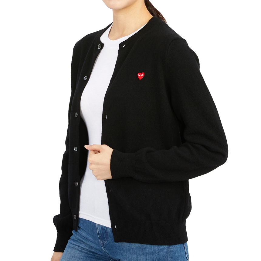 꼼데가르송(COMME DES GARCONS) 미니 레드하트와펜 여자 울 가디건 AZ N079 051 1
