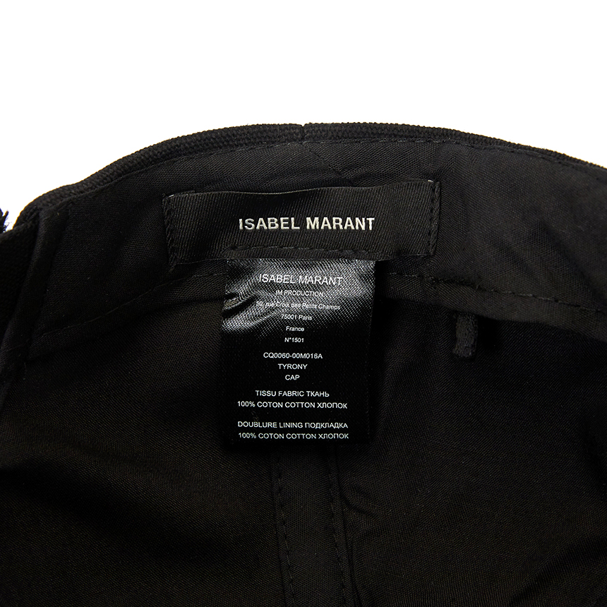 이자벨마랑(ISABEL MARANT) 타이로니 공용 볼캡 모자 CQ0060 00M016A BKEC