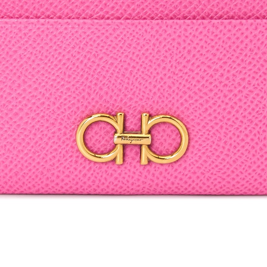 페라가모(FERRAGAMO) 더블 간치니 여자 명함/카드지갑 22 0007 HOT PINK 0750042