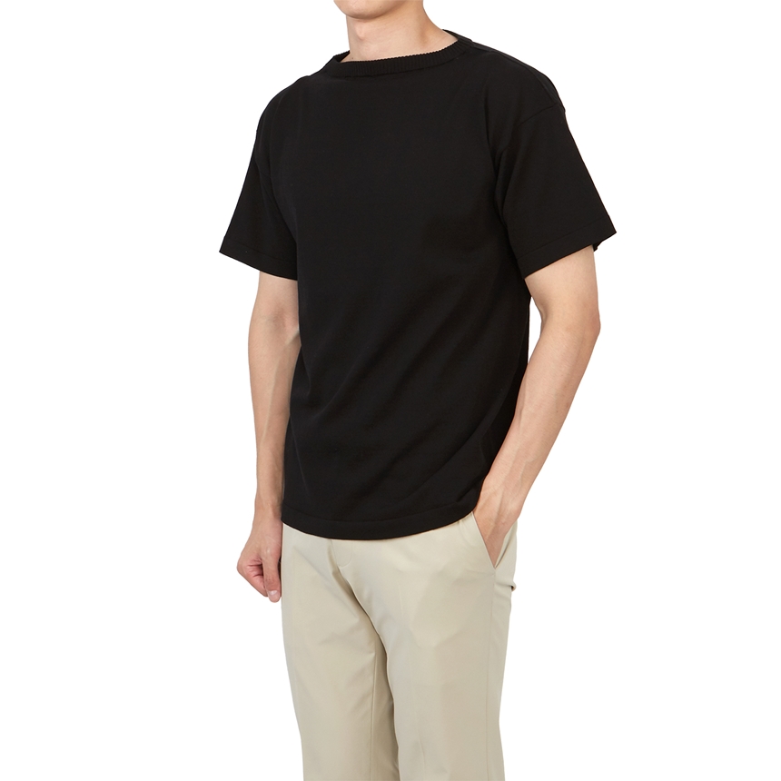 안데르센 안데르센(ANDERSEN ANDERSEN) 남성 반팔 니트 BOATSMAN SHORT BLACK