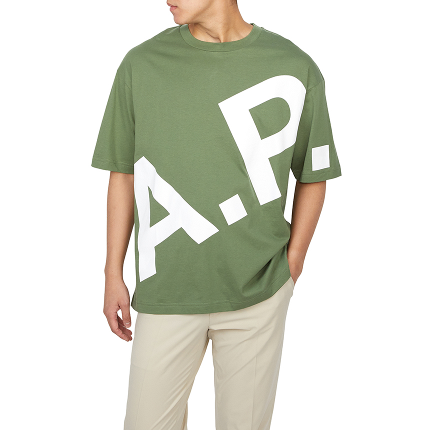 아페쎄(APC) 리산드레 반팔티셔츠 (남여공용) COFBT M26341 KAE VERT GRISE