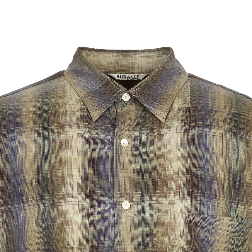 오라리(AURALEE) 체크 남성 셔츠 A25AS01LC BROWN BLUE
